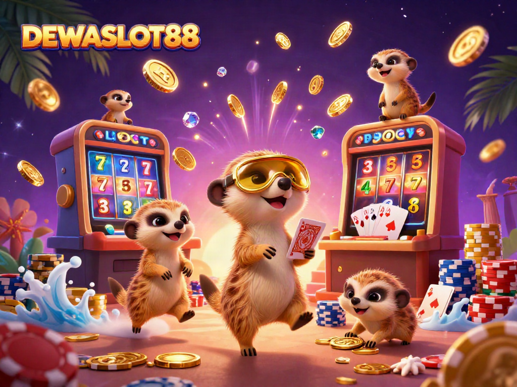 Experience thrilling gameplay with DEWASLOT88 at a vibrant meerkat casino featuring lucky slot machines.