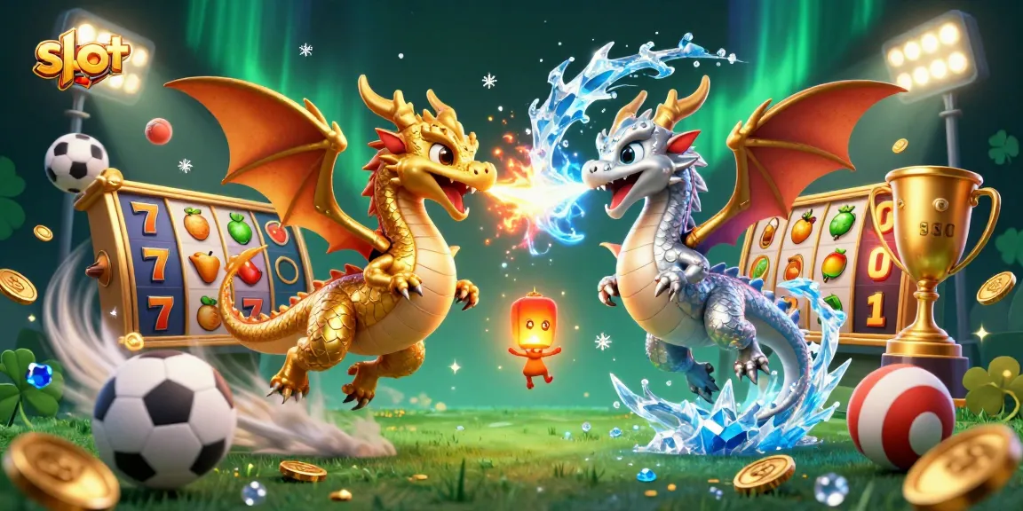 Slot menang besar dengan simbol keberuntungan dan naga terbang dalam permainan