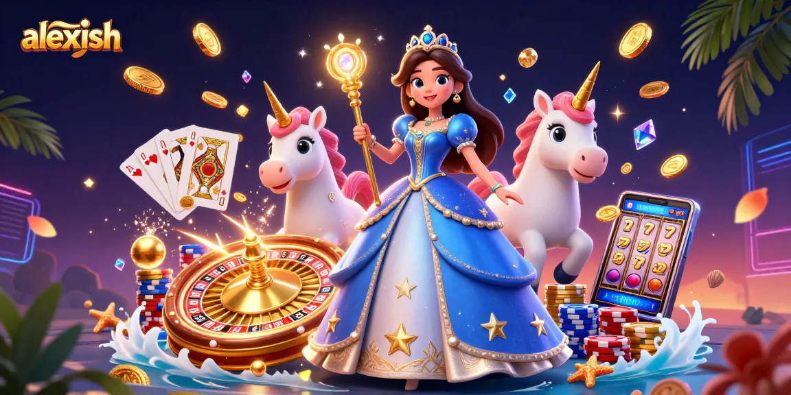 Spin the reels with alexish in this vibrant casino scene featuring lucky symbols and dynamic gameplay.