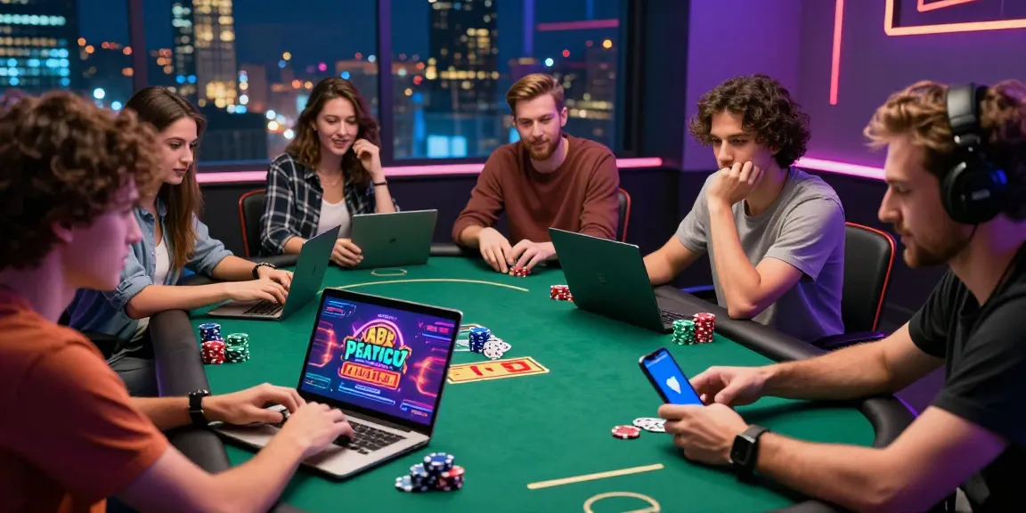 Players enjoying DewaPoker online gaming with vibrant atmosphere and engaging interaction.