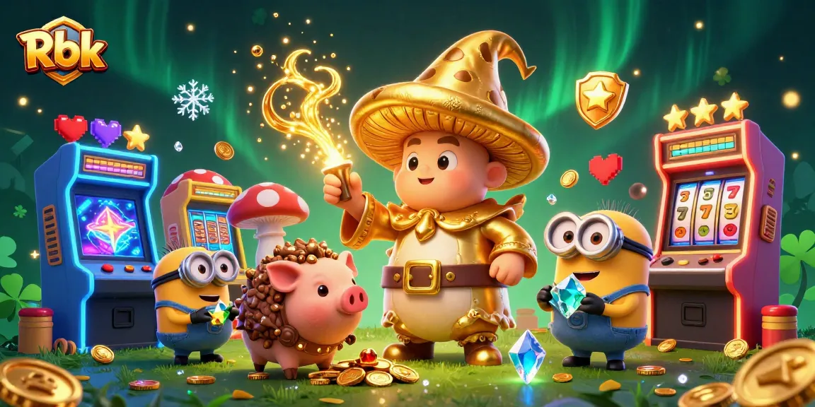 Experience winning with Rbk in a dynamic casino scene filled with magical treasures.