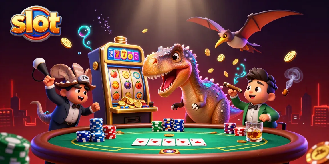 Experience thrilling slot action as animated characters engage in a colorful jackpot scene.