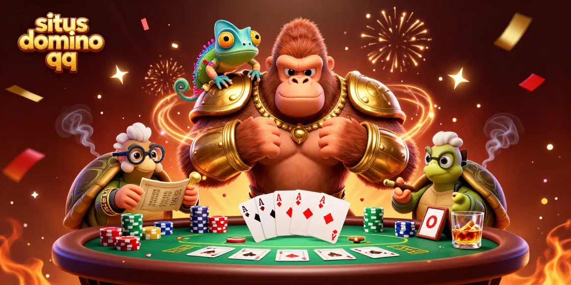 Experience the thrill of situs domino qq with vibrant characters and dynamic casino elements.