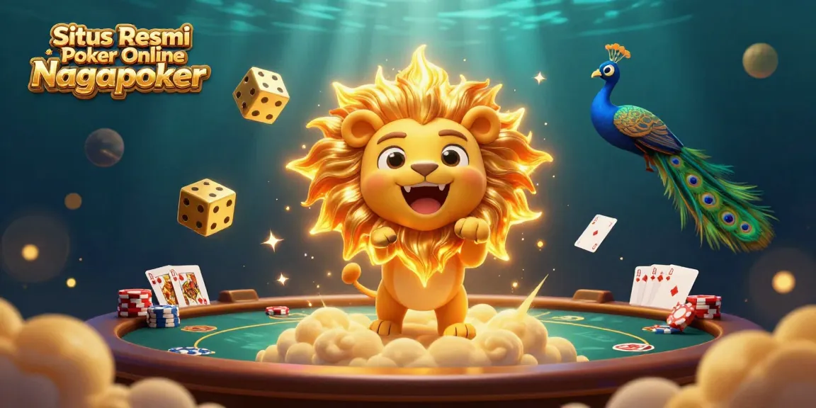 Situs Resmi Poker Online Nagapoker showcases a vibrant poker scene with animated characters and dynamic poker elements.