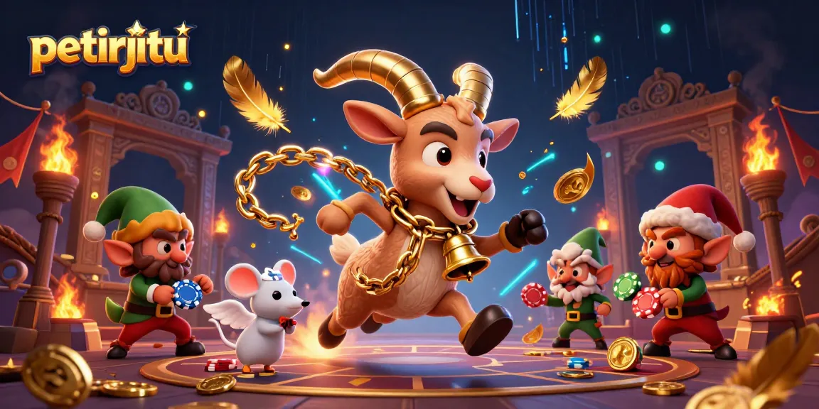 Menangkan permainan kasino dengan petirjitu, Krampus dan mouse menjaga ketertiban di dunia judi.