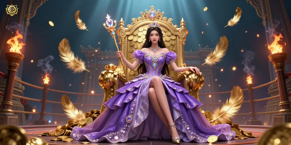 Terlibat dalam strategi kemenangan dengan GOTOTO melalui ilustrasi pengalaman kasino royal yang menyoroti elemen permainan emas dan suasana dinamis.