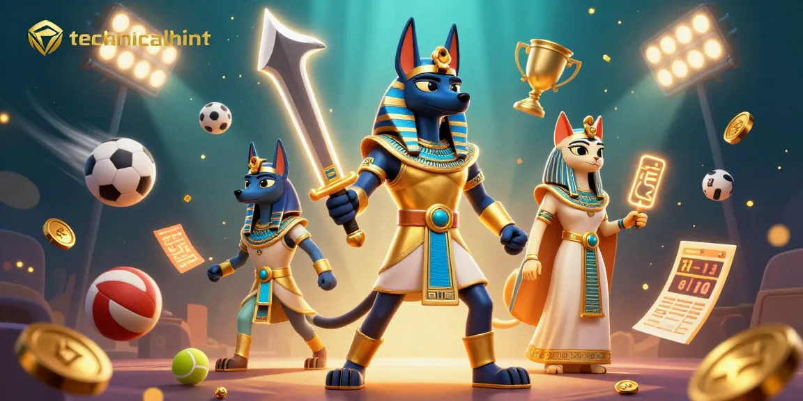 Place bets with technicalhint in a vibrant 3D casino scene featuring Anubis and Bastet.