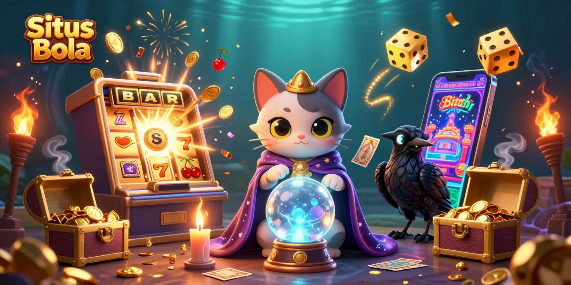 Experience exciting Situs Bola betting with vibrant gambling visuals showcasing mystical characters and casino elements.