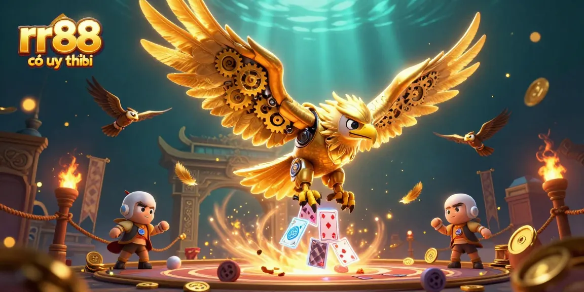 Experience exhilarating wins at rr88 có uy tín with a vibrant casino-themed illustration highlighting dynamic characters and gaming elements.