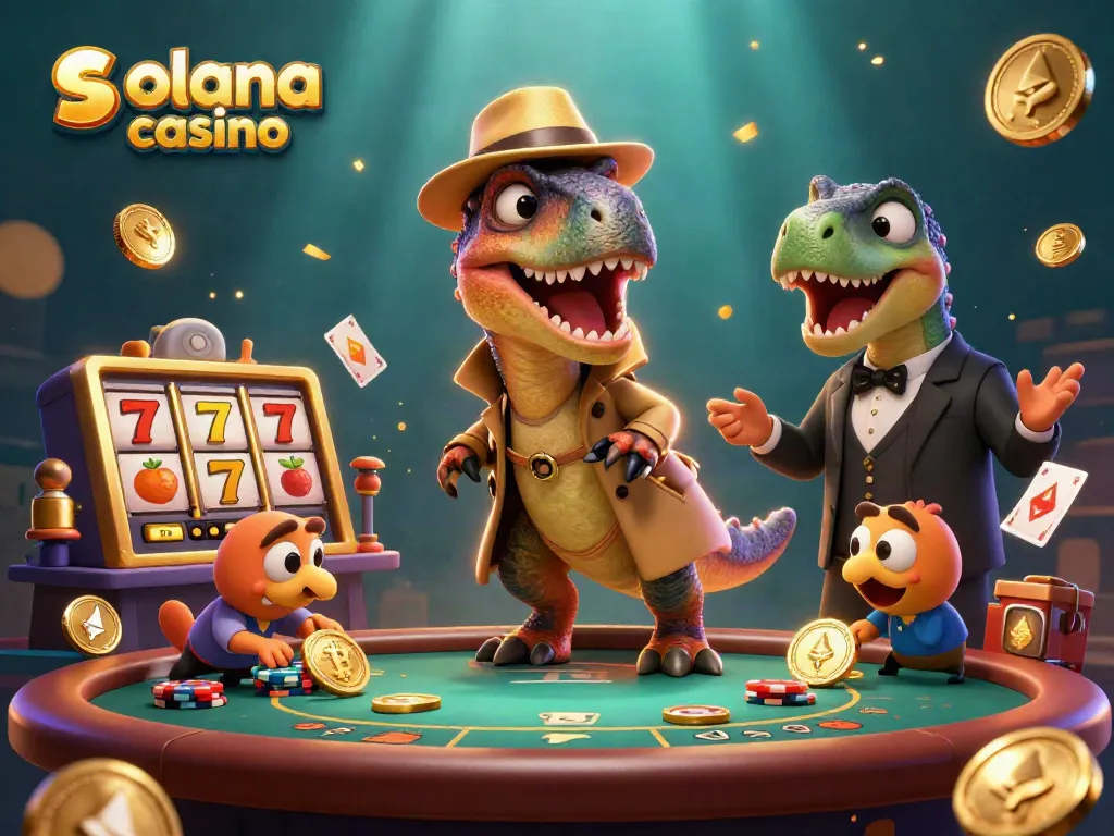 Experience thrilling gameplay at solana casino with 3D cartoon characters engaging in blackjack.