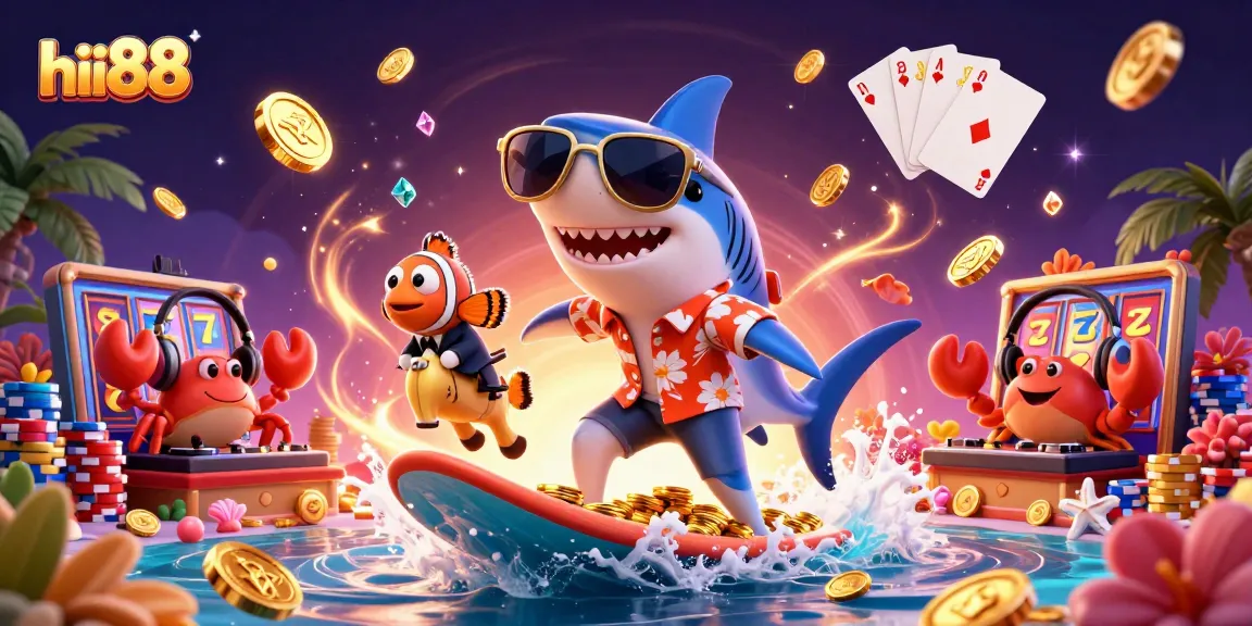 Experience big wins with hii88 casino, featuring vibrant characters and thrilling gambling elements.
