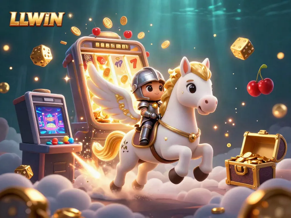 Engage in thrilling wins at LLWIN with vibrant 3D casino elements and characters.