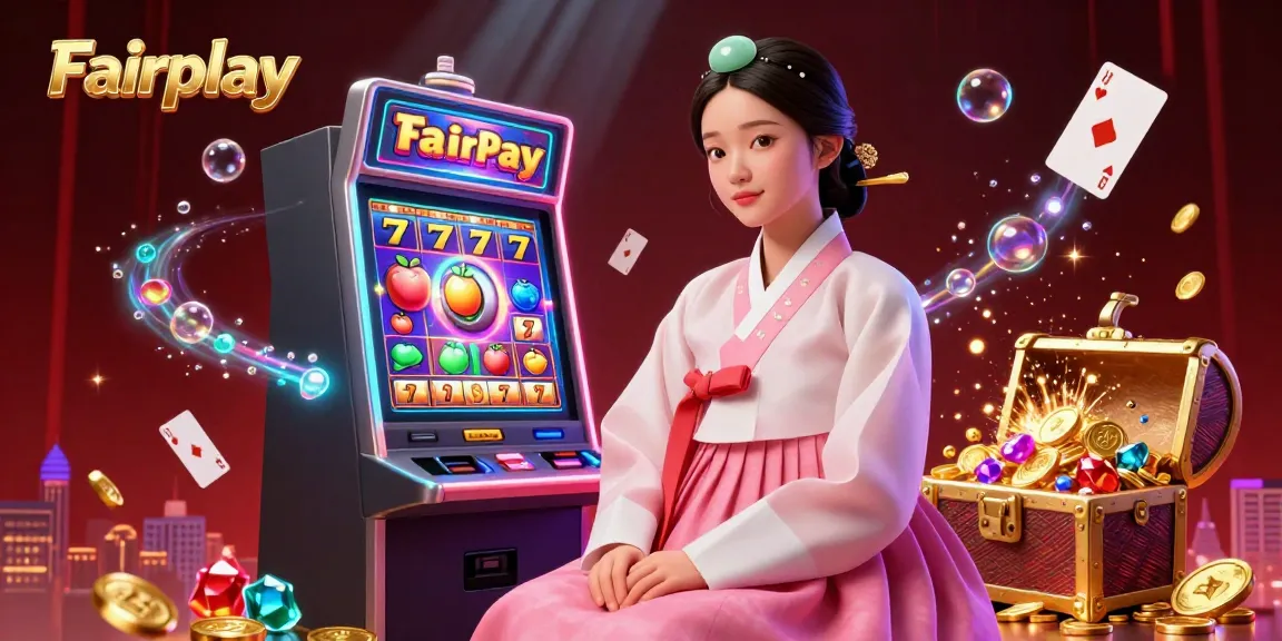Experience Fairplay excitement with dynamic slot games in this vibrant casino illustration.