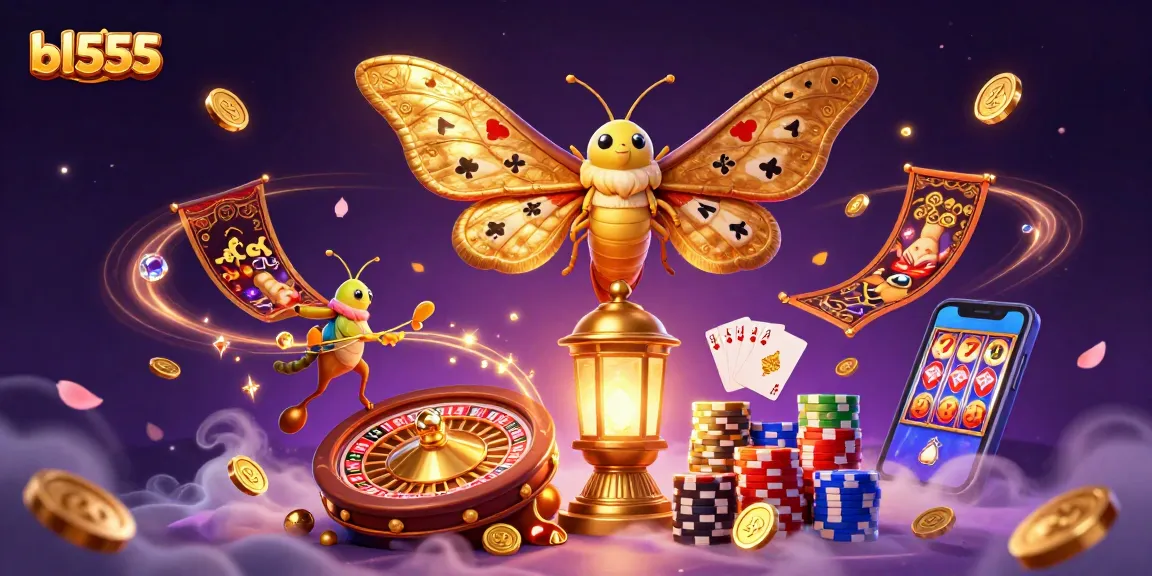 Experience the excitement of gaming at bl555 with captivating golden elements and dynamic casino scenes.
