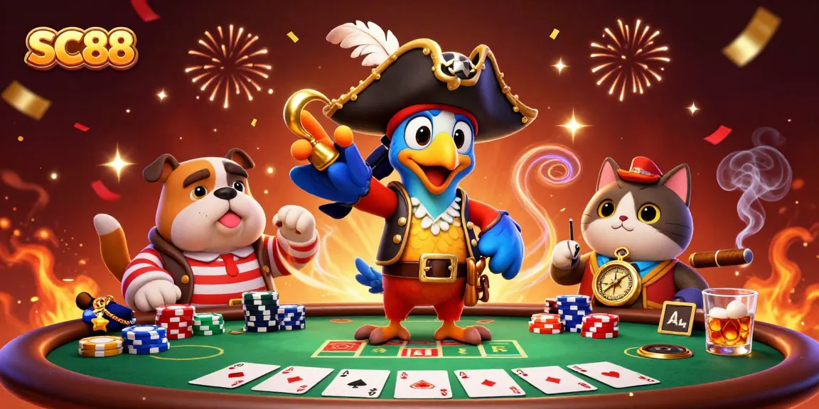 Win big at SC88 with vibrant 3D casino characters and exciting poker elements.