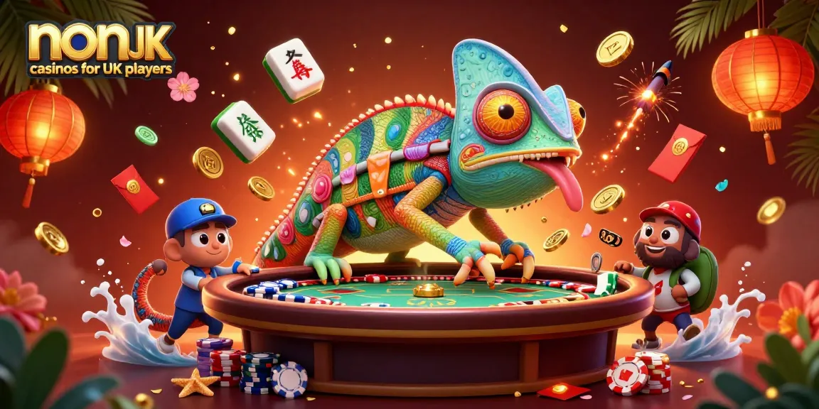 Play exciting games at non UK casinos for UK players featuring vibrant characters and elements.