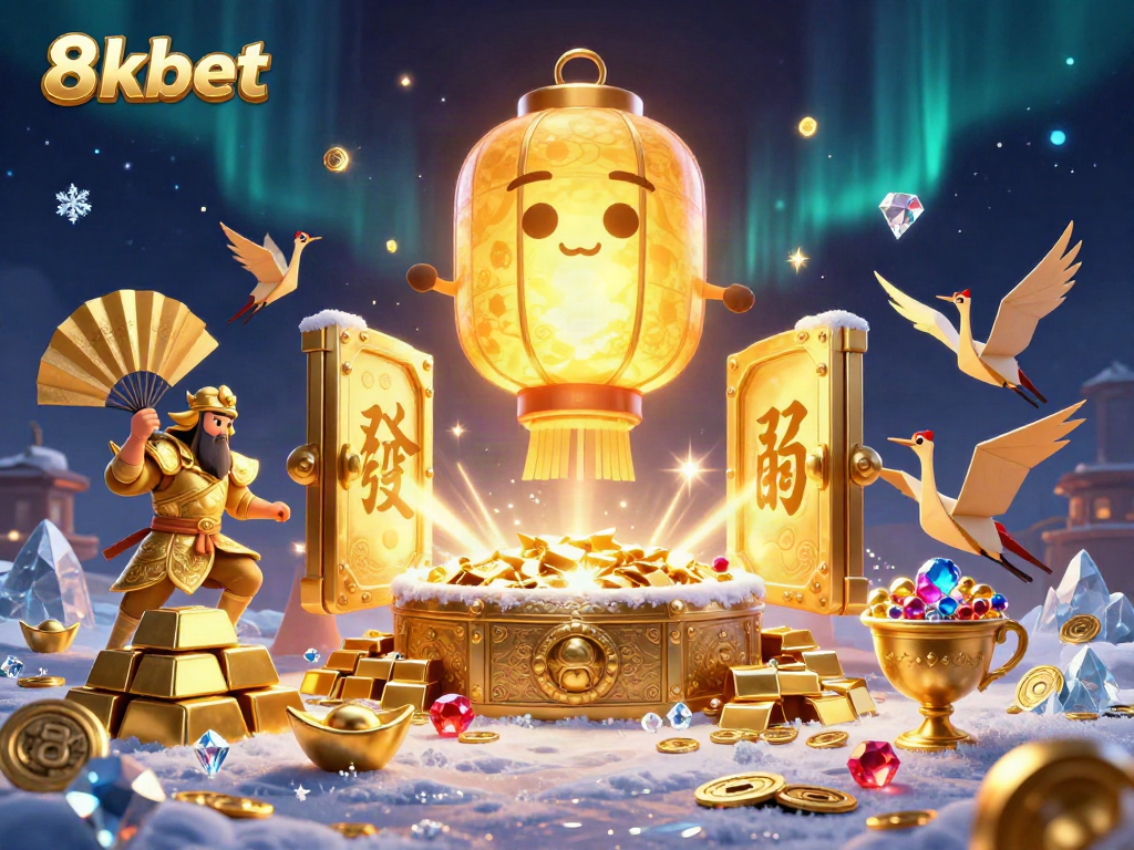 Experience thrilling gaming action with 8xbet's vibrant 3D casino illustration showcasing fortune and excitement.