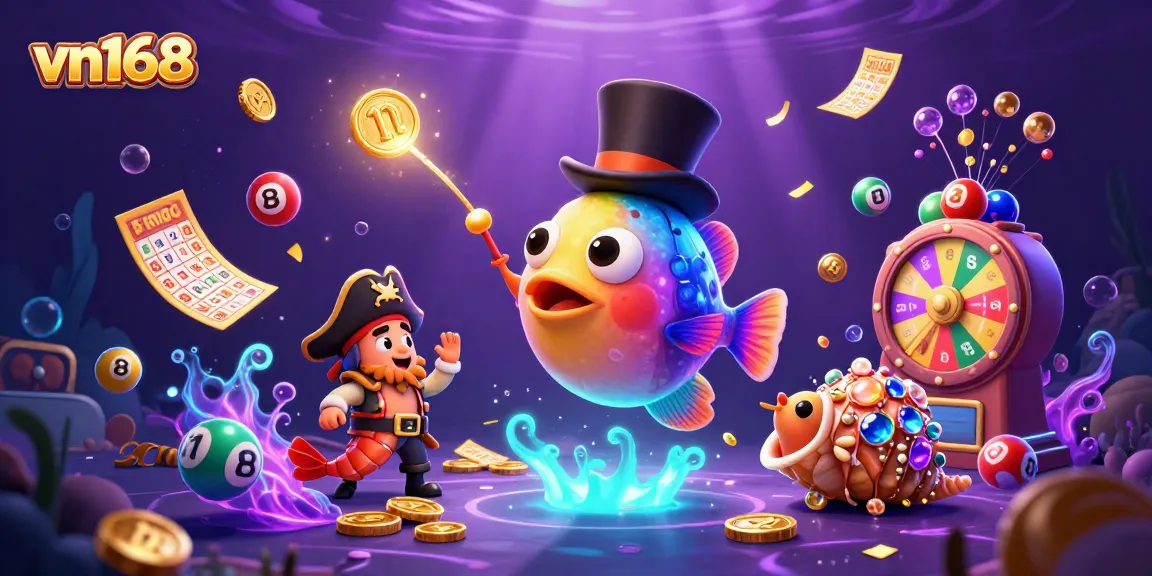 Experience thrilling gameplay at vn168 with vibrant colors, golden coins, and dynamic lottery elements.