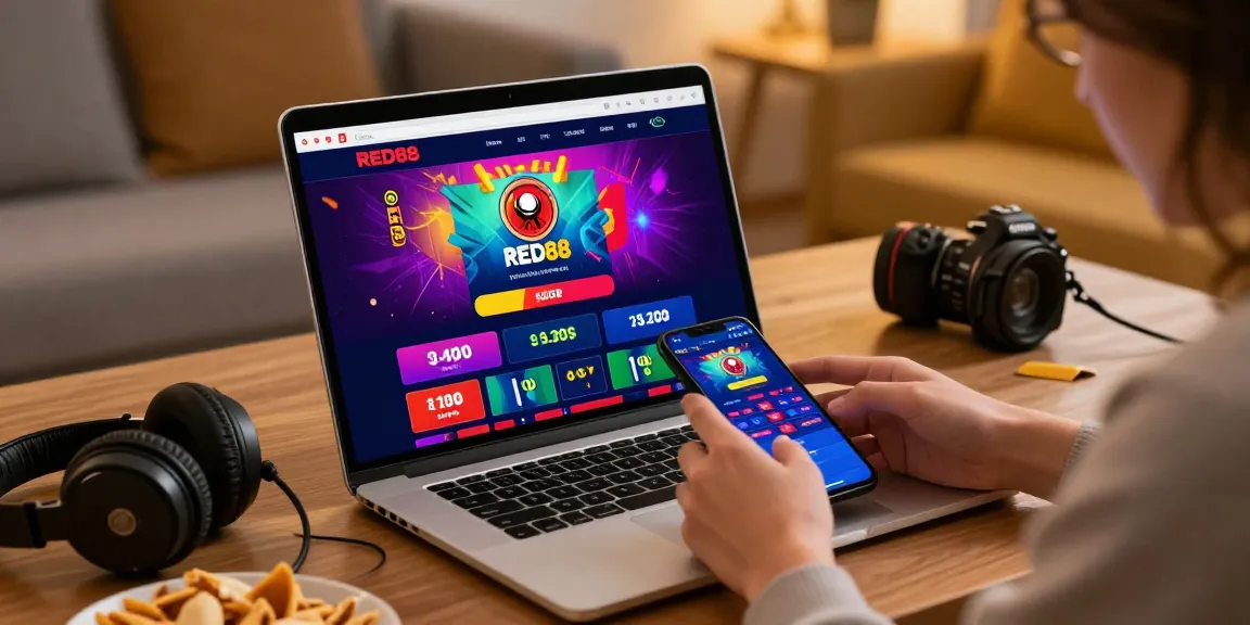 Engaging online gambling experience with link red88 on modern devices and cozy setting.
