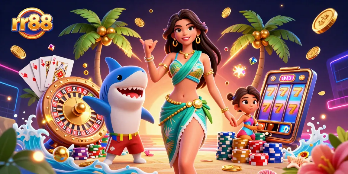 Experience the thrill of rr88 casino with dynamic 3D characters and gaming elements in vibrant action.