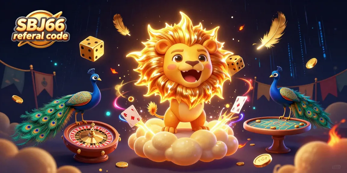 Experience interactive online gambling with SBJ66 referral code showcasing a 3D live casino scene.