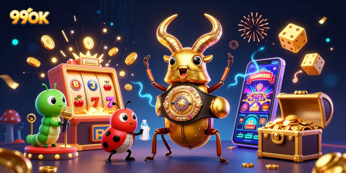 Engage in thrilling gameplay at 99OK with giant animated characters and exciting casino elements.