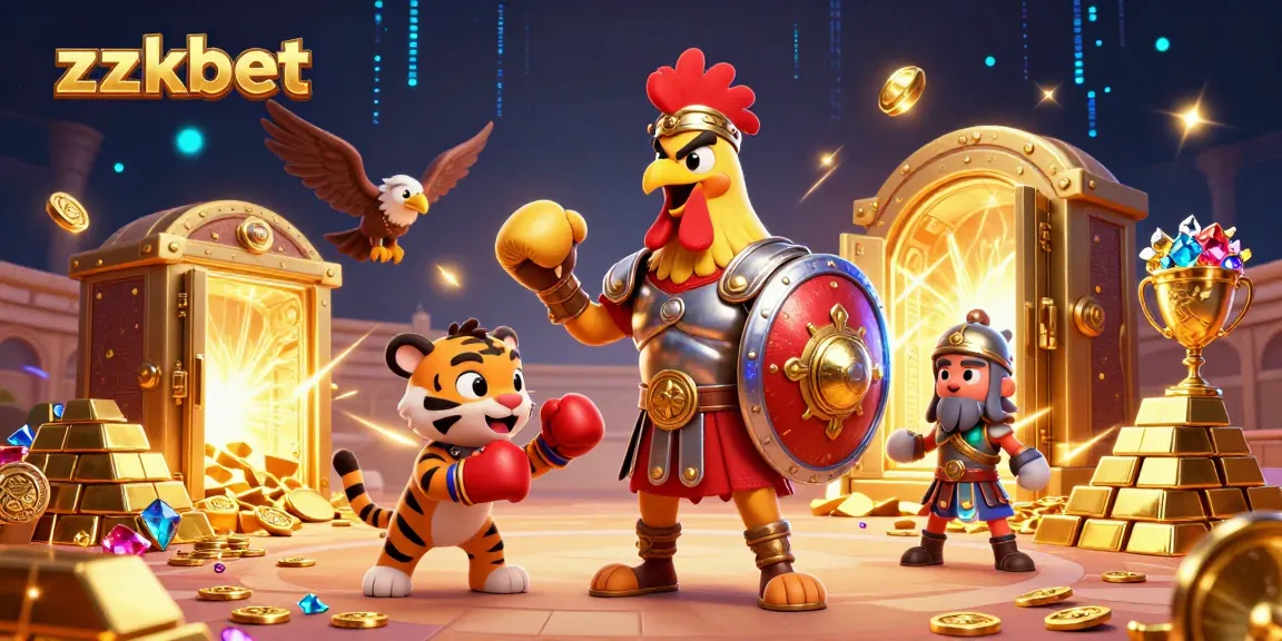 Ganhe recompensas emocionantes com zzzbet em uma ilustração animada 3D cheia de ação no cassino.