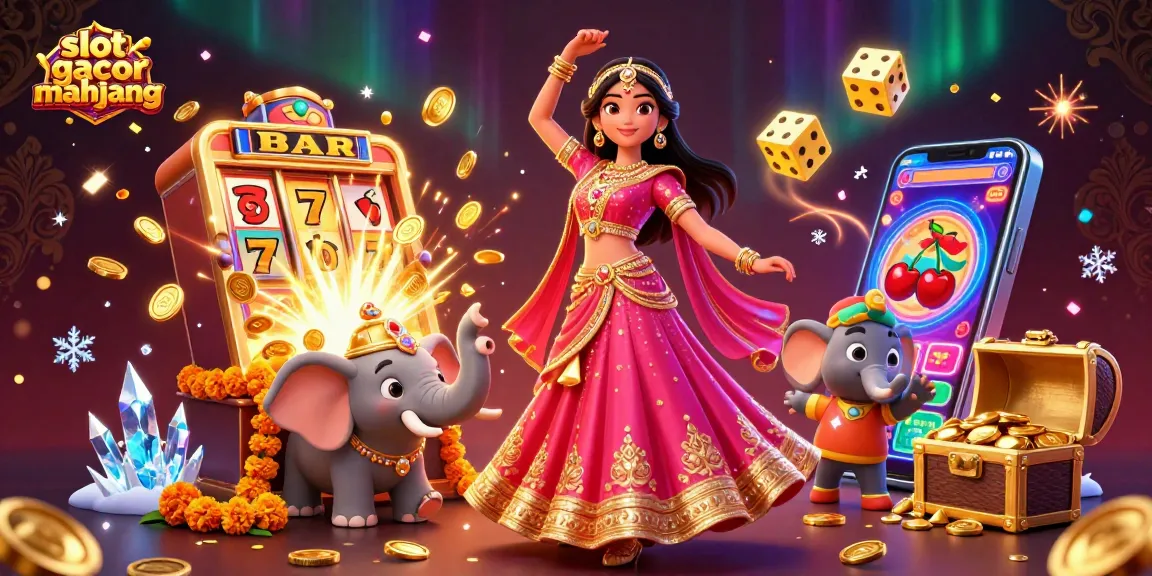 Engage with slot gacor mahjong in a lively casino scene, highlighting vibrant characters and jackpot excitement.