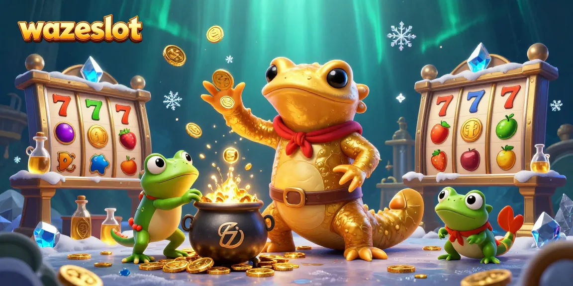 Experience the excitement of WAZESLOT with dynamic golden alchemist characters and thrilling casino elements.