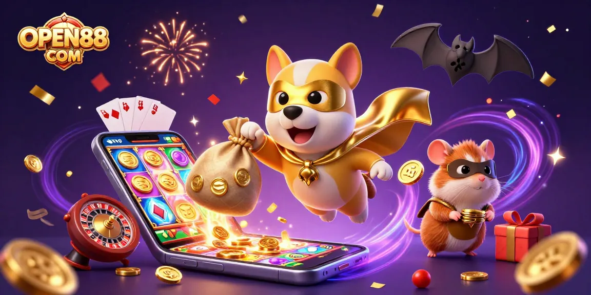 Experience thrilling gameplay at OPEN88 COM with vibrant characters and casino excitement.