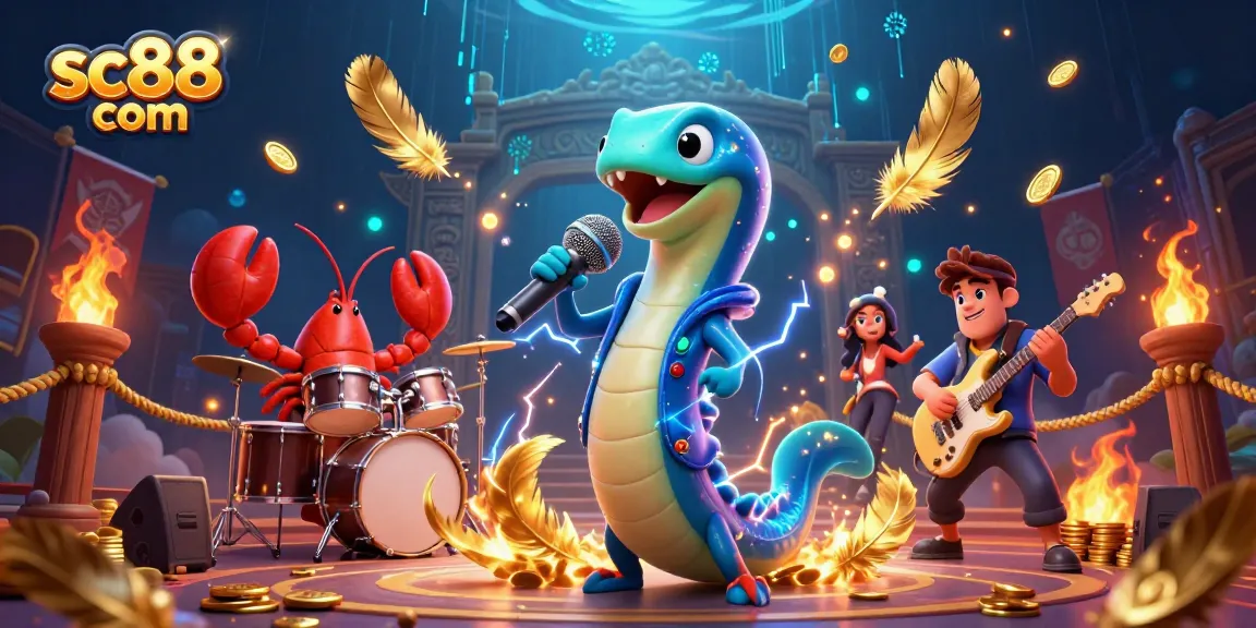 Engage in vibrant underwater casino fun with sc88 com featuring electric eel DJ and friends!