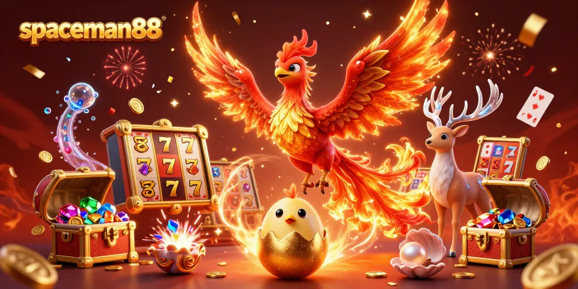 Engage in winning strategies with spaceman88's vibrant casino illustration featuring dynamic gaming elements.
