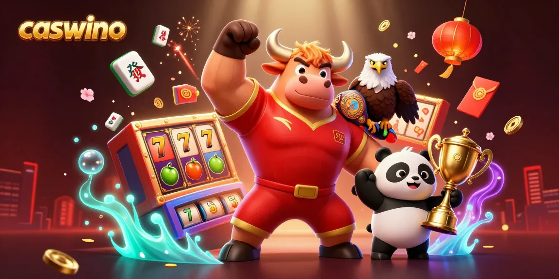 Experience the thrill of winning at Caswino with a vibrant 3D casino celebration scene.
