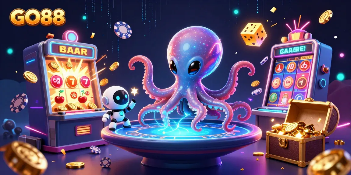 Experience Go88's thrilling casino adventures with a vibrant 3D alien octopus and jackpot wonders.