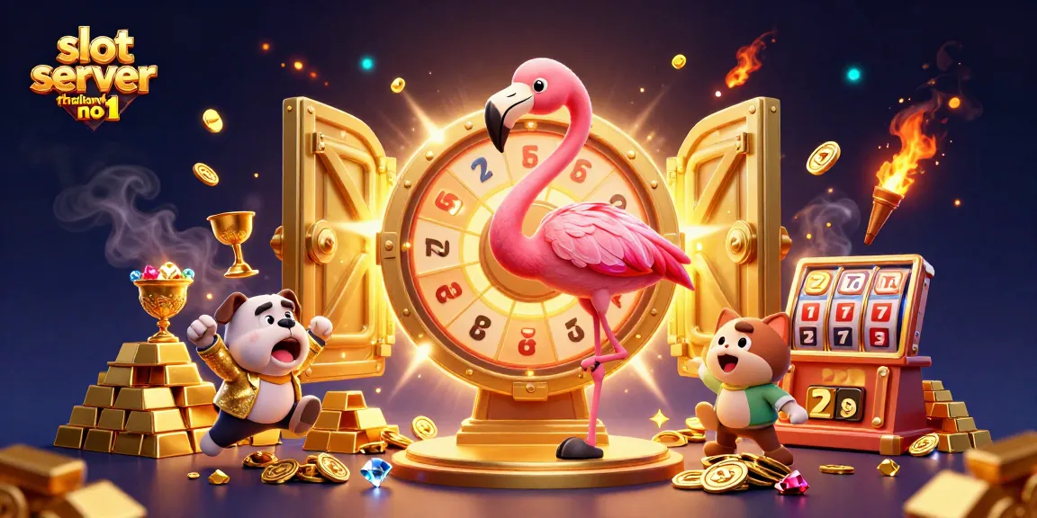 Experience thrilling wins with slot server thailand no 1, showcased in a vibrant casino-themed illustration.