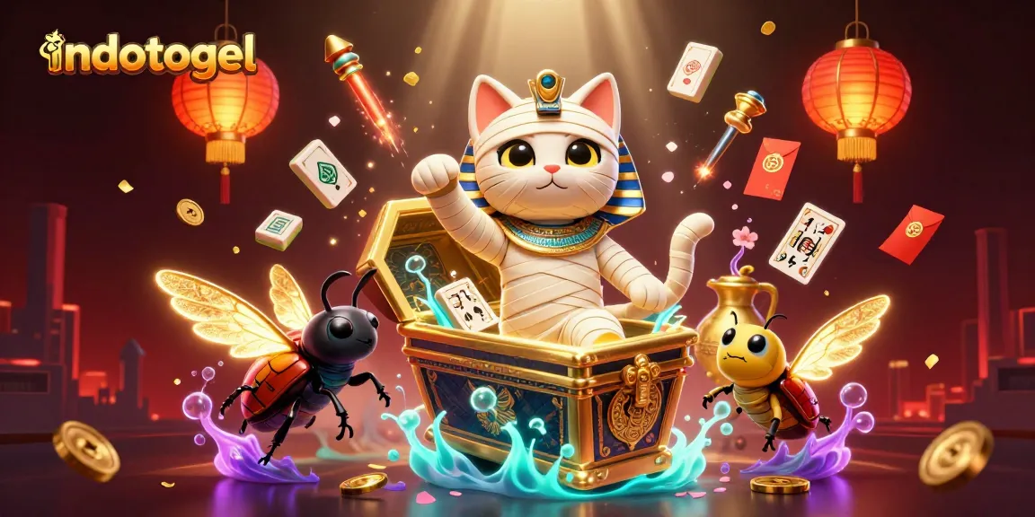 Engage with Indotogel's thrilling gaming experience through a captivating scene featuring Egyptian themes and immersive casino elements.