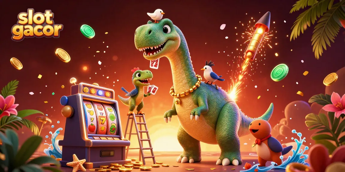 Engage in winning strategies at slot gacor with this vibrant casino illustration.