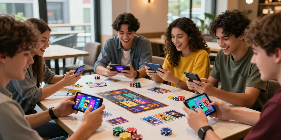 Mobile gamers passionately playing JZ777 games in an engaging cafe atmosphere.