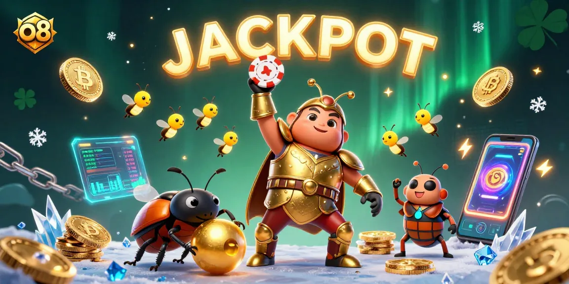 Experience thrilling gameplay at o8 with a 3D illustration of a victory scene in an exciting online casino setting.