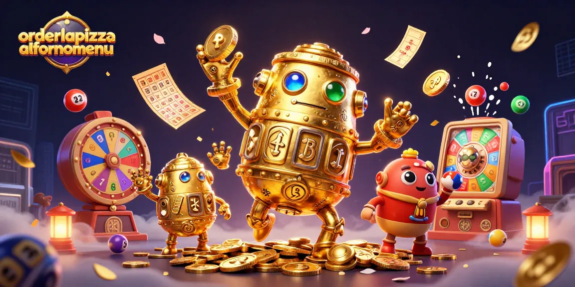 Memainkan game taruhan online di orderlapiazzaalfornomenu dengan simbol slot dan bola lotere warna-warni.