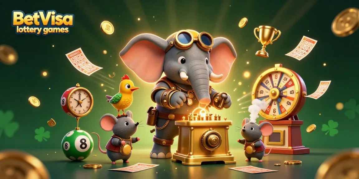 Engage in BetVisa lottery games with exciting visuals of steampunk characters and dynamic lottery elements.