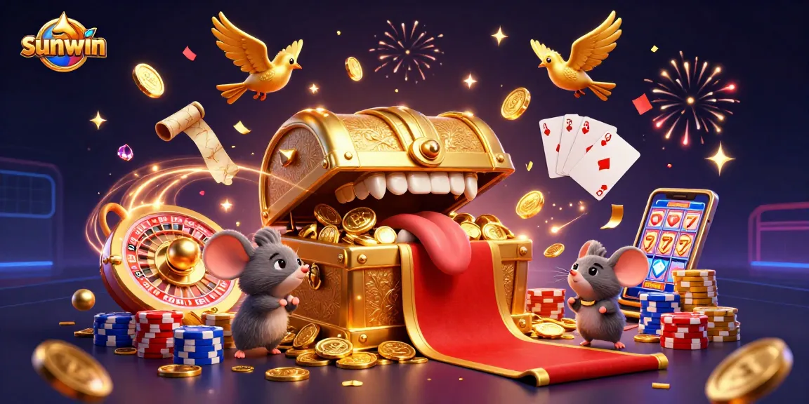 Experience rich gaming in sunwin with golden treasures, roulette action, and captivating casino elements.