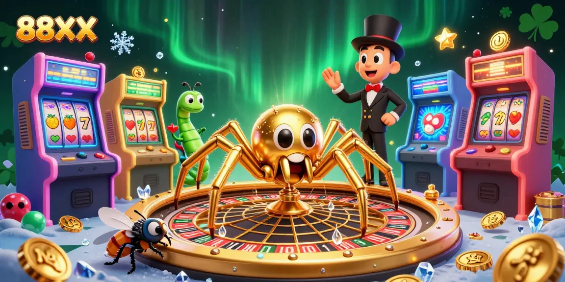 Engage in betting action with 88XX, featuring a spider roulette wheel and vibrant game elements.
