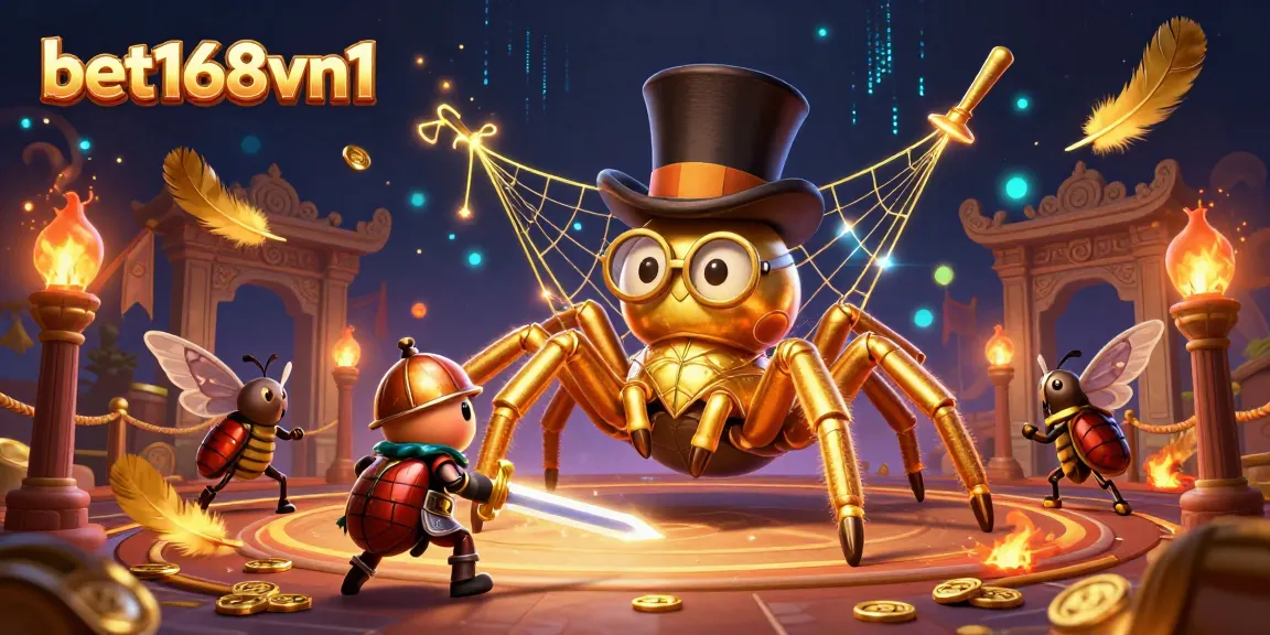 Engage in thrilling games at bet168vn1, featuring an enthralling 3D casino scene with vibrant characters and action.