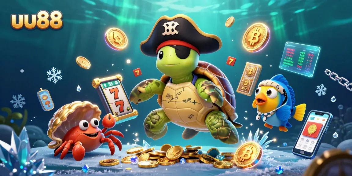 Experience exciting gameplay at uu88 with vibrant slot reels and crypto coins in a dynamic underwater scene.