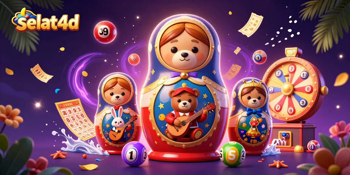Engage with selat4d's vibrant lottery scene featuring playful characters and dynamic game elements.