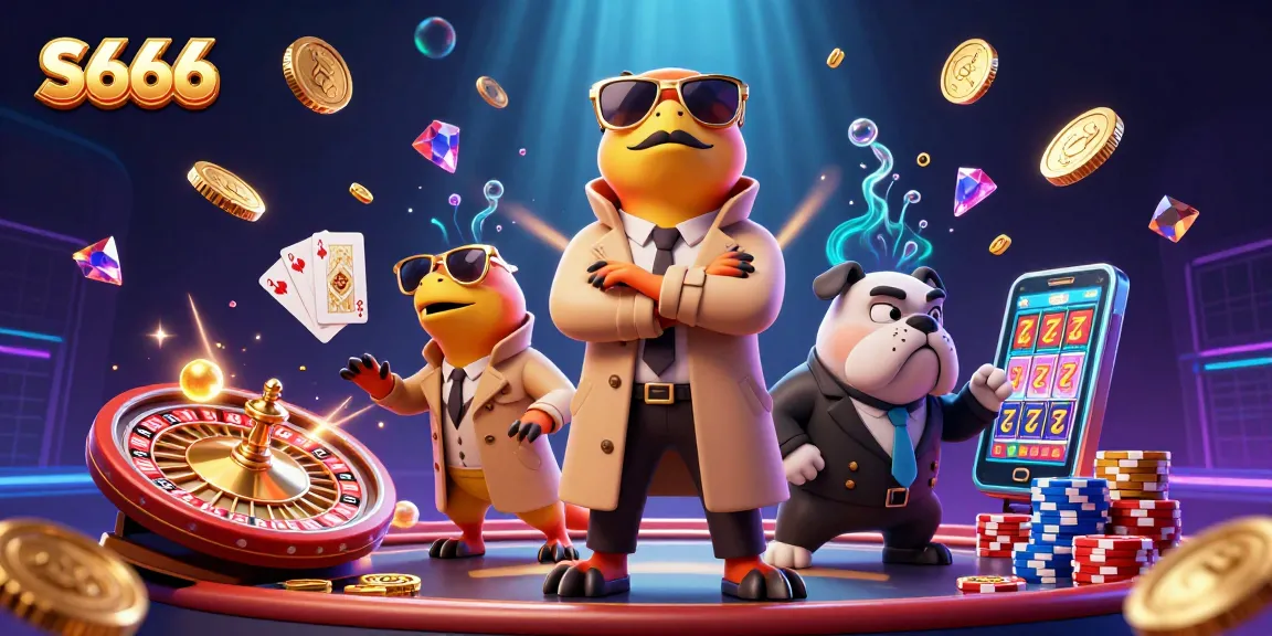 Experience the thrill of S666 as three raptors comically attempt to enter a VIP casino lounge.