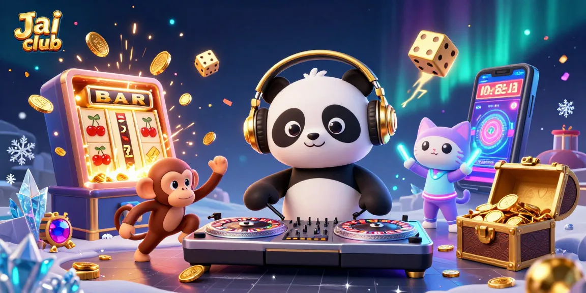 Experience the excitement at Jai club with a vibrant 3D illustration featuring fun-loving characters and unique gaming elements.