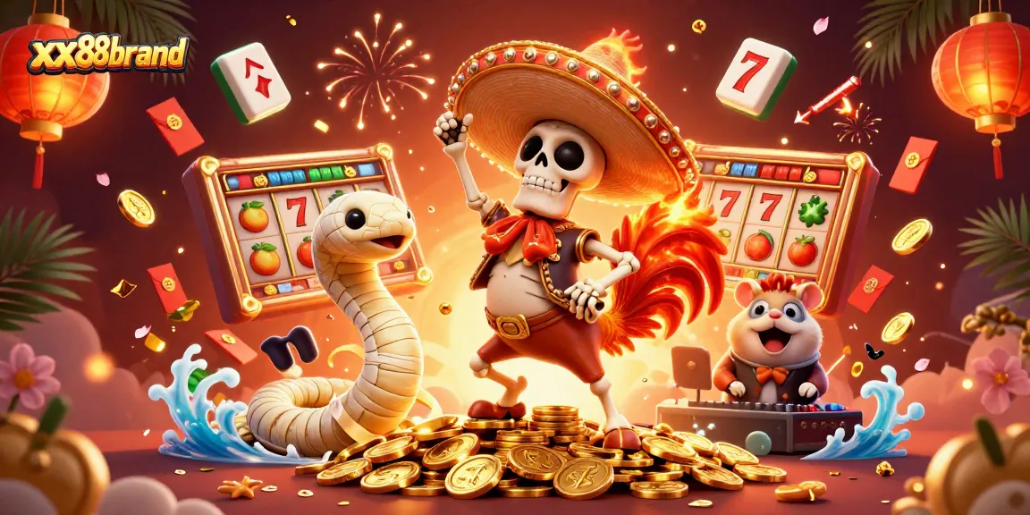 Experience thrilling wins at xx88brand with vibrant characters and exciting casino elements.