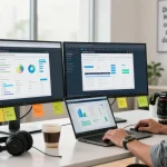 Engaged digital marketer analyzing SEO data with high da pbn links strategies in a modern workspace.